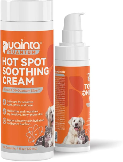 PUAINTA Hot Spot & Itch Relief Skin Cream for Dogs & Cats | Soothing Skin Cream with Quantum Silver & Coconut Oil | Moisturizes & Calms Dry, Irritated Skin | Safe & Gentle for Sensitive Skin