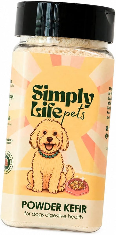 Simply Life Pets Kefir Powder Probiotic for Dogs, Freeze-Dried – Natural Digestive & Immune Support (1oz)
