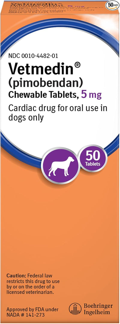 VETMEDIN® (pimobendan) Chewable Tablets for Dogs, 5 mg, inodilator, 50ct