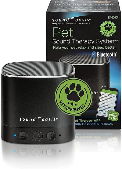Sound Oasis Pet Bluetooth Sound Machine, 20 Dr Developed Calming Sounds to Soothe, Relax, Separation, Anxiety, Stress Relief, Sleep for Canine, Puppy, Dog, Cat for Storms, Fireworks, Barking, Travel