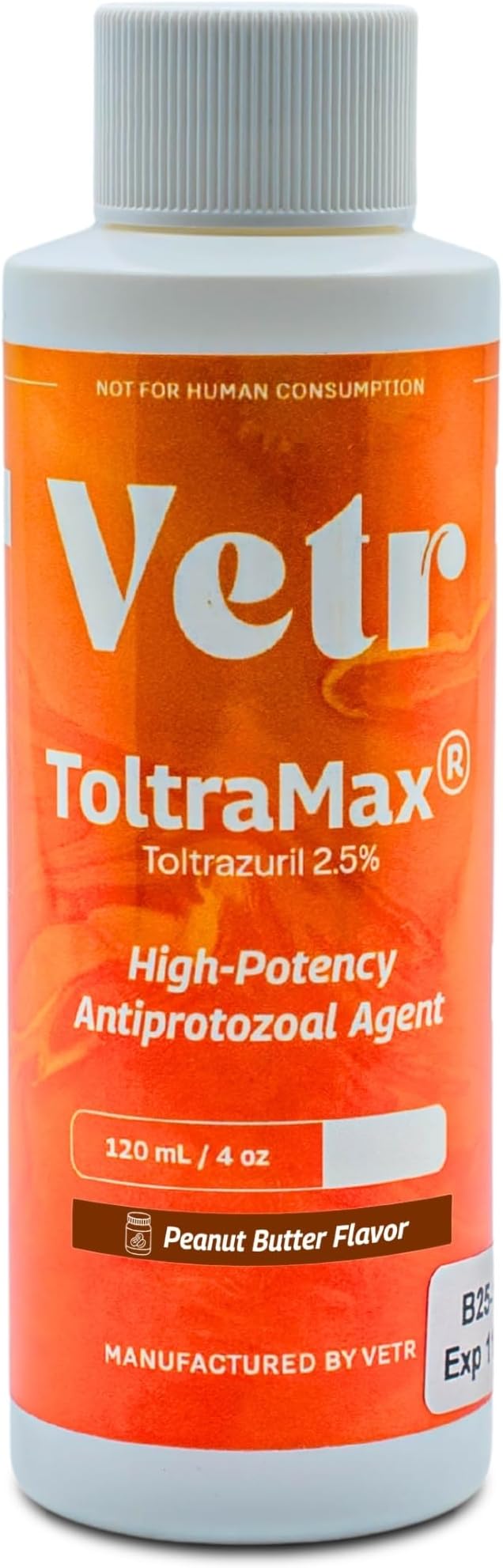 Toltrazuril 2.5% for Horses, Dogs, Cats, 120mL/4 Ounce, for Non-Food Chain Animals, Peanut Butter