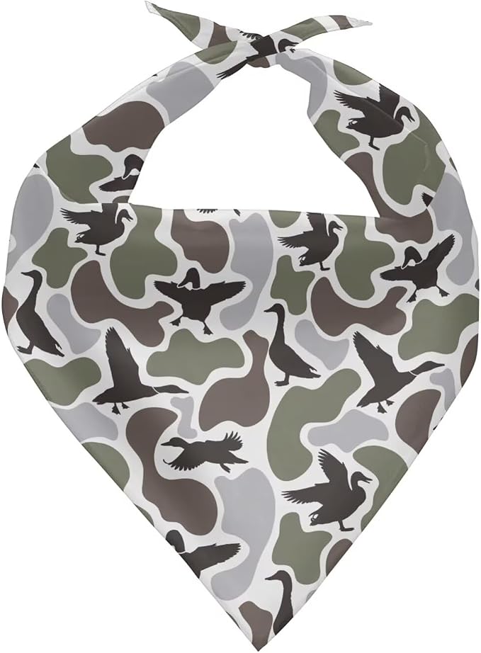 KEIAHUAN Duck Camo Hunting Dog Bandanas Reversible Pet Bandana Triangle Dog Scarf Adjustable Puppt Scarves for Small Medium Large Dogs, 1 Pack