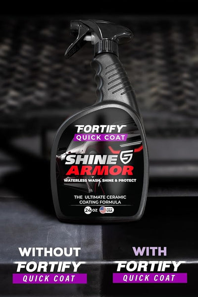 SHINE ARMOR Fortify Quick Coat 24oz | 3-in-1 Ceramic Car Wax Waterless Wash | Spray On, Wipe Off in Under 10 Minutes. 6 to 12 Month Ceramic Protection on Paint, Glass, Chrome, Trim & Wheels. Made in USA