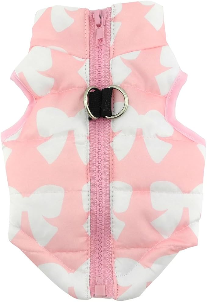 New Various Pet Cat Dog Soft Padded Vest Harness Small Dog Clothes Pink Bow S, Model: BFL049-Pink-S