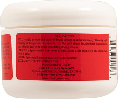 Chris Christensen Pet Volumizing Gel, 8 oz Thick N Thicker Volumizing Jar, Groom Like a Professional, Builds Body and Volume, Manageable and Moldable, Easy to Style, Made in the USA