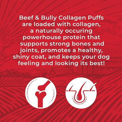 Rewardables Beef & Bully Collagen Puff Treats for Dogs for Rewarding and Training | 6 oz Bag