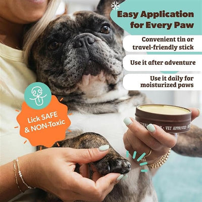 Natural Dog Company Paw Soother Balm Bundle, (1) 2 oz. Tin & (1) Travel Stick, Dog Paw Cream and Lotion, Moisturizes & Soothes Irritated Paws & Elbows, Protects from Cracks & Wounds