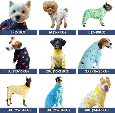 Spark Paws Dog Pajama, Dog Recovery Suit Male, Onesie, Ultra-Soft and 4-Way Stretch, for Small Medium and Large Breeds - When Pigs Fly - Purple - 2XL