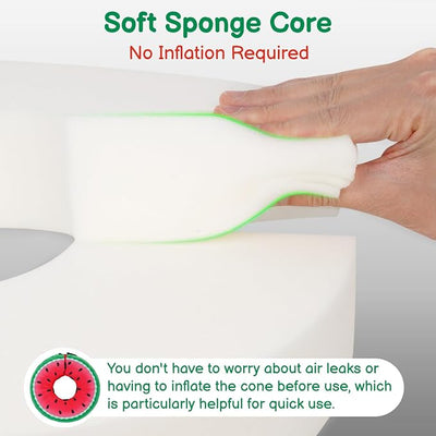 Sponge Dog Cone After Surgery, No Inflation Required Dog Donut Collar to Stop Licking, Inflatable Cone Alternatives for Medium Pets, Soft Recovery Collar with Protective Shield (Watermelon, M)
