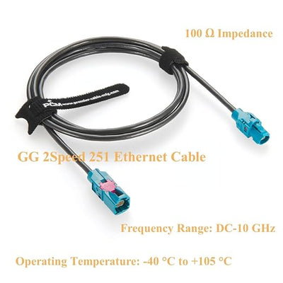 Rosenberger E6S10A-1CAZ5-Z to E6K10A-1CAZ5-Z H-MTD Automotive Ethernet Cable 10Gbps 100/1000BASE-T1 H-MTD Z Code Male to Female Extension Cable for ADAS, ECU, Robotaxi, In-Vehicle Network(1.5M/4.92FT)
