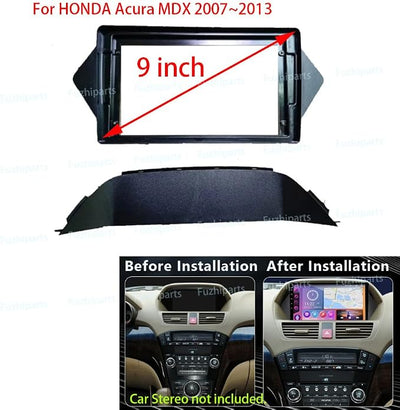 9'' Car Dash Radio Stereo Frame Fascia Bezel for Honda Acura MDX 2007-2013 Mount Trim Panel
