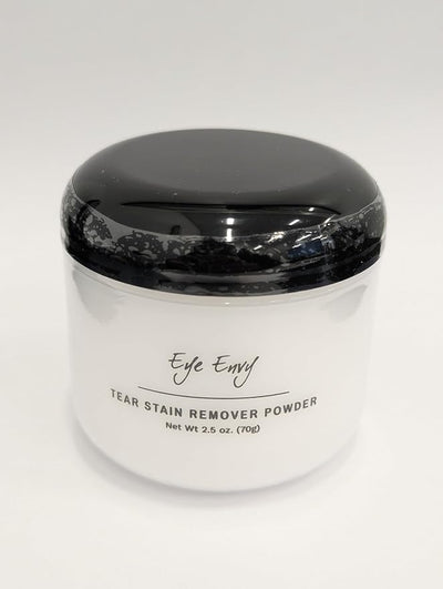 Eye Envy Tear Stain Remover Powder for Dogs and Cats. Natural, Safe Formula. Apply Around Eyes. Absorbs and Cleans Tears and Staining. Keeps Area Dry. Made in The USA. (2.5 oz)