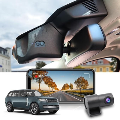 Fitcamx Front 4K+Rear 1080P Dash Cam Adapts for Land Rover Range Rover 2018-2022 & Sport (HD2-6111), OEM Factory Look, Dual HD Video, WiFi & APP, Loop Recording, G-Sensor, Easy to Set, 128GB Card