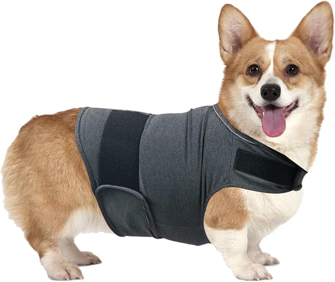Dog Anxiety Relief Shirt, Adjustable Anxiety Coat Jacket for Fireworks, Thunderstorm, Travel, Separation, Calming Vest Wrap for Small Medium Large Dogs (S)