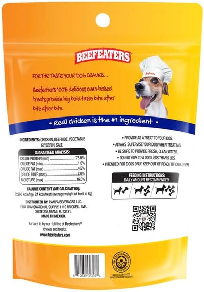 Beefeaters Beefhide 5in Twist Sticks with Real Chicken 10oz - Dog Rawhide Chews for Clean Teeth & Training, High Protein Dog Treat Chews, Chicken Wrapped Rawhide Sticks, No Artificial Colors or Flavor