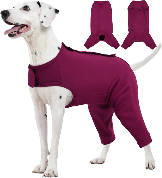 Kuoser Dog Surgery Suit for Back Legs, Dog Rear Leg Sleeve to Stop Licking, Female Spay Recovery Suit for Dogs After Surgery, Pet Puppy Surgical Pants Onesie for Abdomen Wounds Skin Disease