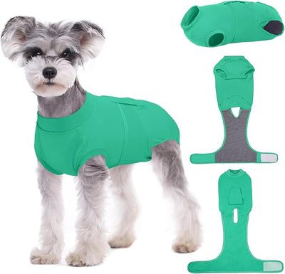 Kuoser Dog Surgery Suit Female Spay, Dog Recovery Suit Male Neuter, Pet Clothes Onesie for Surgery Anti Licking Abdominal Wounds Puppy Surgical Recovery Bodysuit Shirt, Substitute E-Collar & Cone
