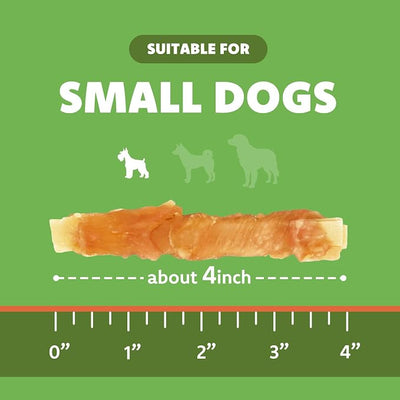 MON2SUN Dog Training Treats, Chicken Wrapped Cod Fillet, 4 Inch Soft Rawhide-Free & Dental Chews for Small Dogs, 20oz (56 Count-Pack of 1)