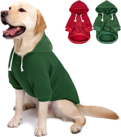 2-Pack Dog Hooded Sweaters & Jackets - Soft Dog Clothes Hoodie for Small/Medium/Large Dogs & Cats | All-Season Comfort & Fit, Stylish Pet Shirts Apparel & Accessories (Wine red, Dark Green, Small)