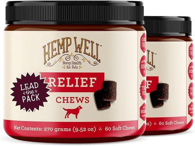 Hemp Well Relief Dog Soft Chews, Organic Hemp, Aches & Discomfort Support