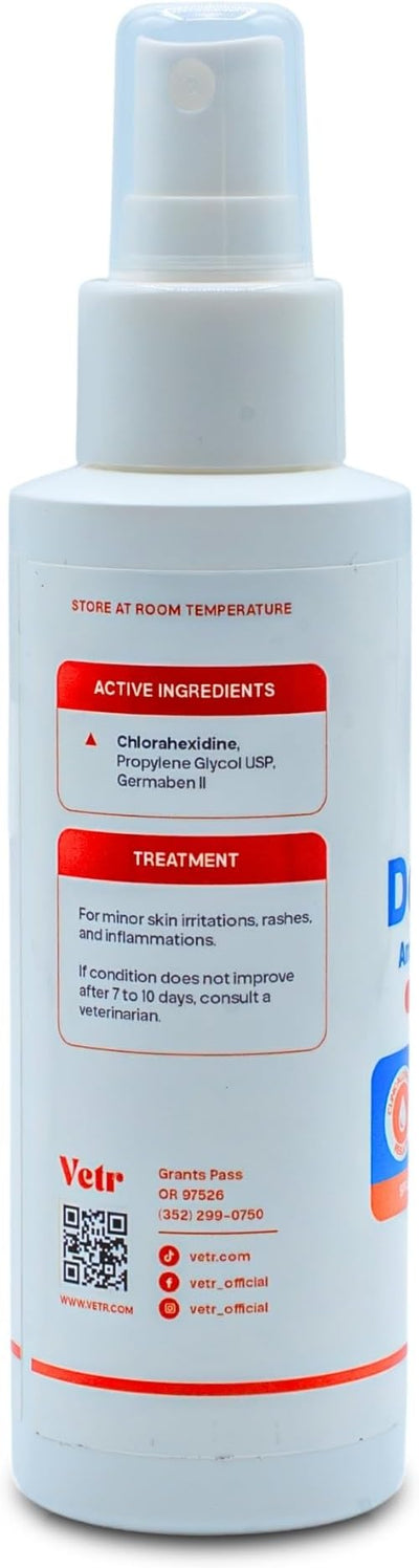 vetr Skin Relief Soothing Spray for Dogs and Cats - 4 oz (120 mL) - Gentle Topical Formula for Irritated Skin