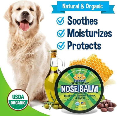 Bodhi Dog Organic Nose Balm - Moisturizes, Soothes & Protects Dry and Cracking Noses - USDA Certified Organic for Dogs & Cats - Suitable for All Breeds, Including Bulldogs, Retrievers & Terriers (2oz)