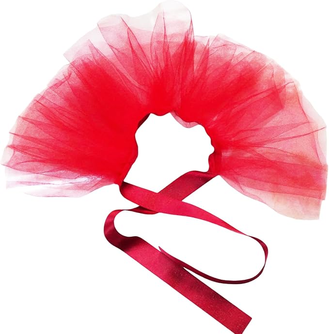 Dog Tutu Tulle Dress for Dogs Small Large Medium Puppy Dress Ballerina Costume Skirt for Holiday Puppy Cats Bunny Pet Outfit 4th of July Party Photo Prop Supplies (Red, Large)
