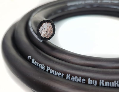 KnuKonceptz Bassik 1/0 Gauge AWG Primary Automotive Battery Power/Ground Wire Cable - Black 100 Feet