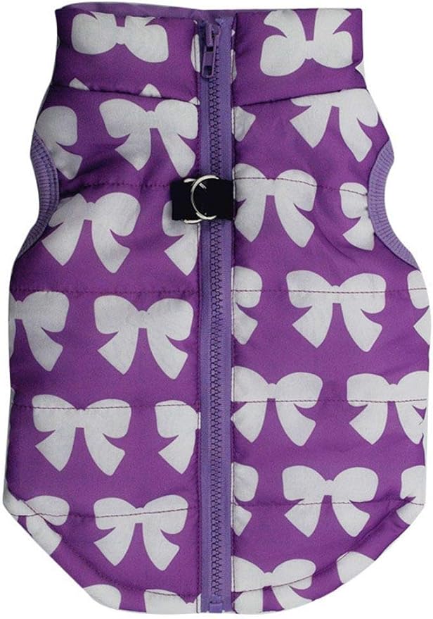 Winter Waterproof Windproof Vest Coat for Small Medium Dogs - Warm Jacket for Cold Weather (Not Suitable for Big Dogs) Purple Butterfly L