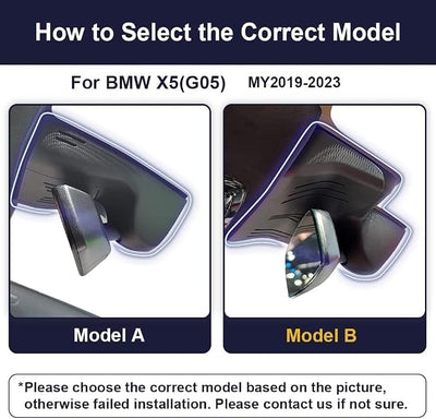 Fitcamx 4K Dash Cam Compatible with BMW X5 Xdrive50i 40i M50i Sdrive40i 2019 2020 2021 2022 2023 G05 (Model B), OEM Factory Look, UHD 2160P Video WiFi, Loop Recording, G-Sensor, Easy to Set, 64GB Card