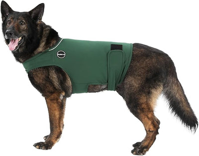 Dog Anxiety Jacket, Skin-Friendly Dog Calming Shirt - Dog Coat for Thunder, Fireworks, Vet Visits and Separation - Keep Pet Calm Without Medicine & Training, Dark Green, Large