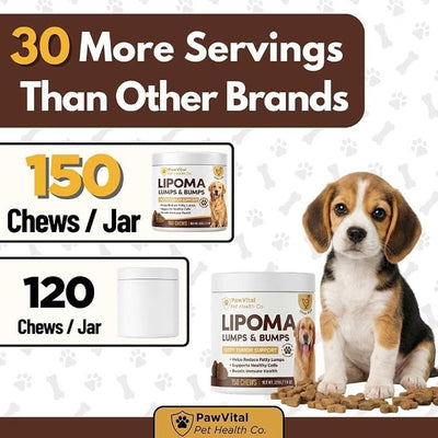 Lipoma Treatment for Dogs – Lumps & Bumps Support, Helps Reduce Fatty Tumors, Turkey Tail Mushroom Chews for Immune Health with L Carnitine, Chicken Flavor, 150 Soft Chews