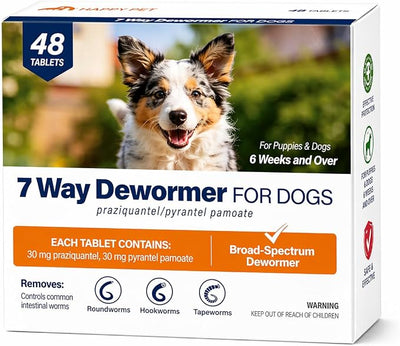DEWORMER-Canine Tablets,pyrantel pamoate & praziquantel,48 Tablets
