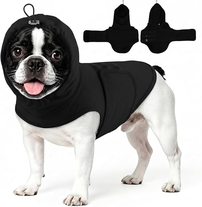 MIGOHI Calming Vest for Dogs | Anxiety Vest for Medium Dogs,Dog Calming Shirt for Storm,Separation,Fireworks, Anxiety Wraps for Dog to Stop Panting & Hiding During Vet Visit,Travel,Black,L