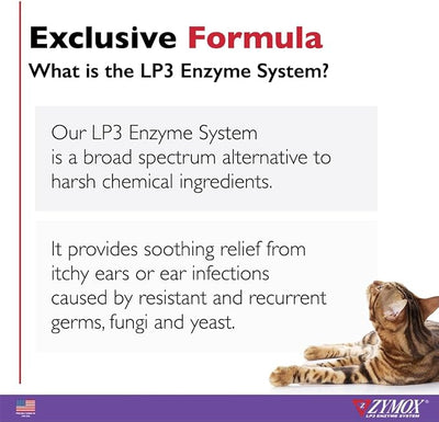 Zymox Otic Enzymatic Solution for Dogs and Cats to Soothe Ear Infections with 1% Hydrocortisone for Itch Relief, 8oz