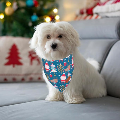 PTDECOR Christmas Dog Bandana, Reversible Holiday Xmas Pet Scarf, Multi Size, Pink Blue Christmas Bandanas for Small Dogs Pets (Pink&Blue, Small)