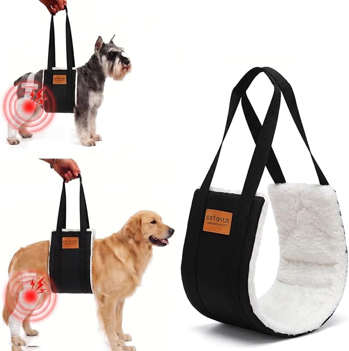 Dog Sling for Back Legs, Dog Lift Harness, Magic Tape Dog Sling for Large Dogs Hind Leg Support, Elderly Dog Lifter, Assist Canie Hip Arthritis K9 Cruciate Ligament Rehabilitation (Small)