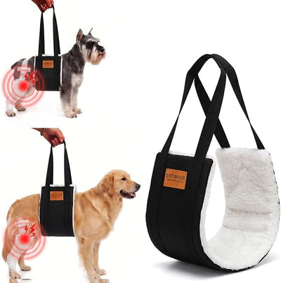 Dog Sling for Back Legs, Dog Lift Harness, Magic Tape Dog Sling for Large Dogs Hind Leg Support, Elderly Dog Lifter, Assist Canie Hip Arthritis K9 Cruciate Ligament Rehabilitation (Small)
