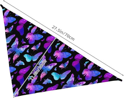 Butterfly Blue Purple Dog Bandana Scarf Triangle Bibs Pet Accessories Cat Kerchief