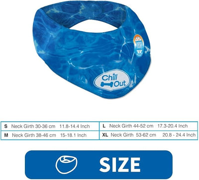 ALL FOR PAWS Dog Cooling Bandana, Cooling Bandanas for Extra Large Dogs, Dog Cooling Neck Wrap, Cooling Scarf for Dogs, Blue Ice Dog Neck Cooler for Summer (XL)