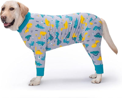 Dog Recovery Suit After Surgery Female Male, Medium Large Dog Neuter Shirt Cone Alternatives Prevent Licking Surgical Onesies (Dinosaur, 5XL)