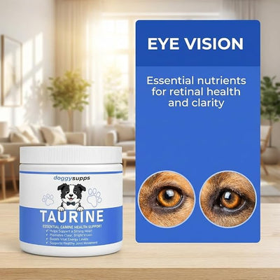 Doggy Supps Taurine Powder for Dogs, DoggySupps Taurine Supplement for Dogs, Grade Amino Acid Supplement for Heart, Vision & Daily Wellness, 200 Grams (1)