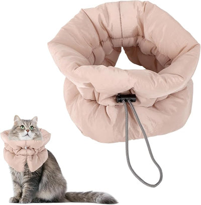 BOXOB Adjustable Recovery Collar - Lightweight, Waterproof & Soft for Cats & Dogs Kitten Cone to Stop Licking After Surgery - Prevents Licking Wounds (S, Khaki)