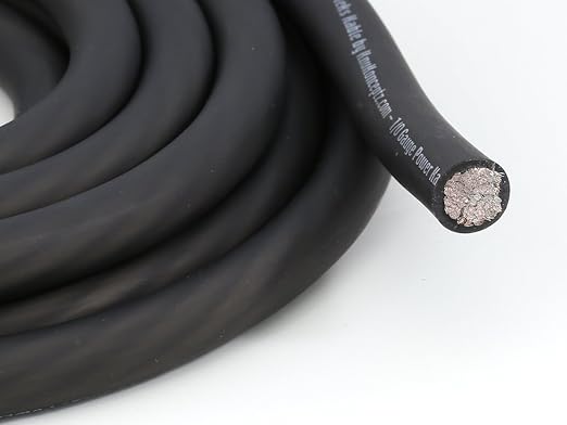 KnuKonceptz Kolossus Flex Kable OFC 0 Gauge Power Wire Copper Cable Black (50 ft) 1/0 AWG