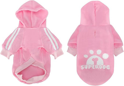 Dog Hoodie with Leash Hole, Pet Clothes Puppy Sweatshirt Dog Pullover Stylish Cat Apparel for Small Medium Dogs and Cats (Pink, X-Large)