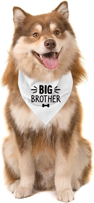 Big Brother Dog Bandana, White Pet Dog Scarf Accessories, Pregnancy Announcement Big Brother Baby Reveal, Pet Dogs Triangle Scarf, Dogs Bandana for Small Medium