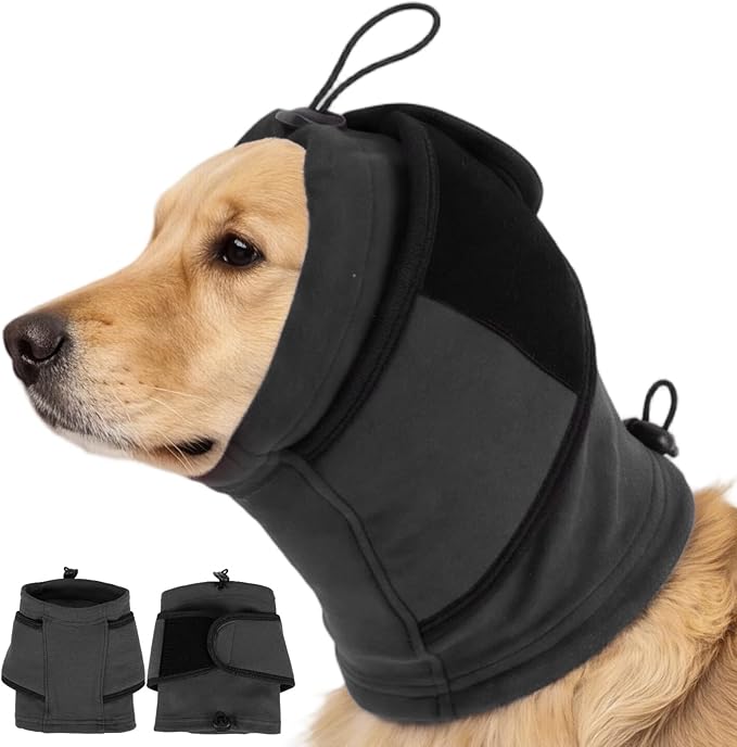 Nanaki Dog Calming Hoodie & Ear Cover,Extra Large July 4th Head Wrap with Ear Pads - No-Shake Hematoma Protection,Noise Cancelling for Fireworks,Grooming, Blow Dryer & Bath,Ear Warmers