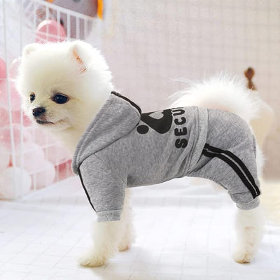 Dog Hoodie Security Clothes 4 Legs Jumpsuit Sweatshirt Hoodies Soft & Warm Dog Outfit Pullover Winter Clothes Sweater for Small Medium Large Dogs Cats (Gray, Medium)