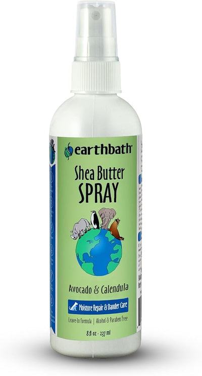 earthbath, Shea Butter Spray - Dog Dandruff Treatment, Dog & Cat Skin Moisturizer, Plant-Based, Cruelty-Free, Vegan, Gluten-Free, Non-GMO, Moisture Repair & Dander Care - 8 Oz
