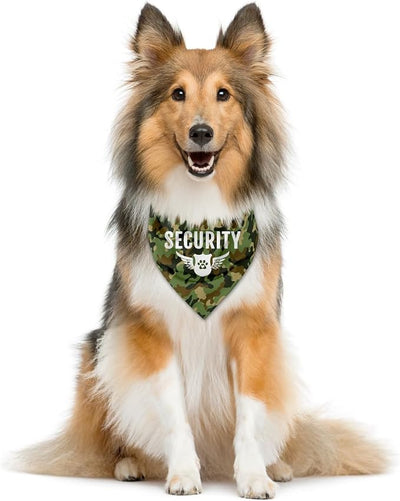 Security Dog Bandana - Camouflage Pet Scarf Accessories, Triangle Scarf, Funny Cute Accessory for Small Medium Large Dogs, Gift for Dog Lover (C32)